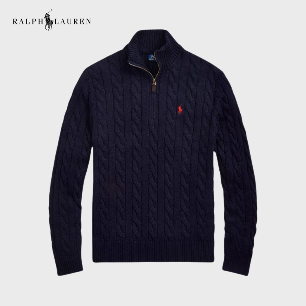 Cable-Knit Quarter Zip