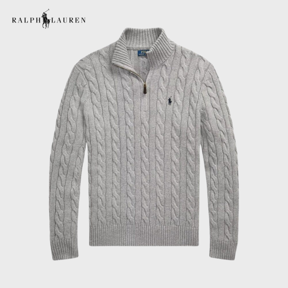 Cable-Knit Quarter Zip