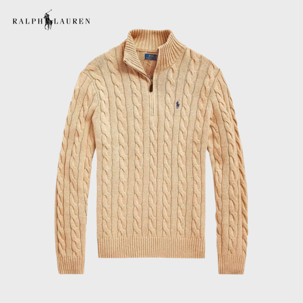 Cable-Knit Quarter Zip