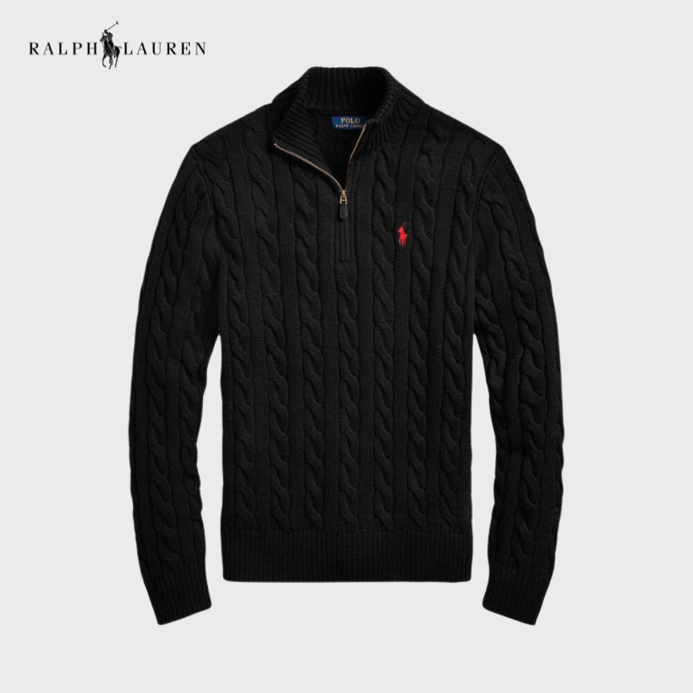 Cable-Knit Quarter Zip