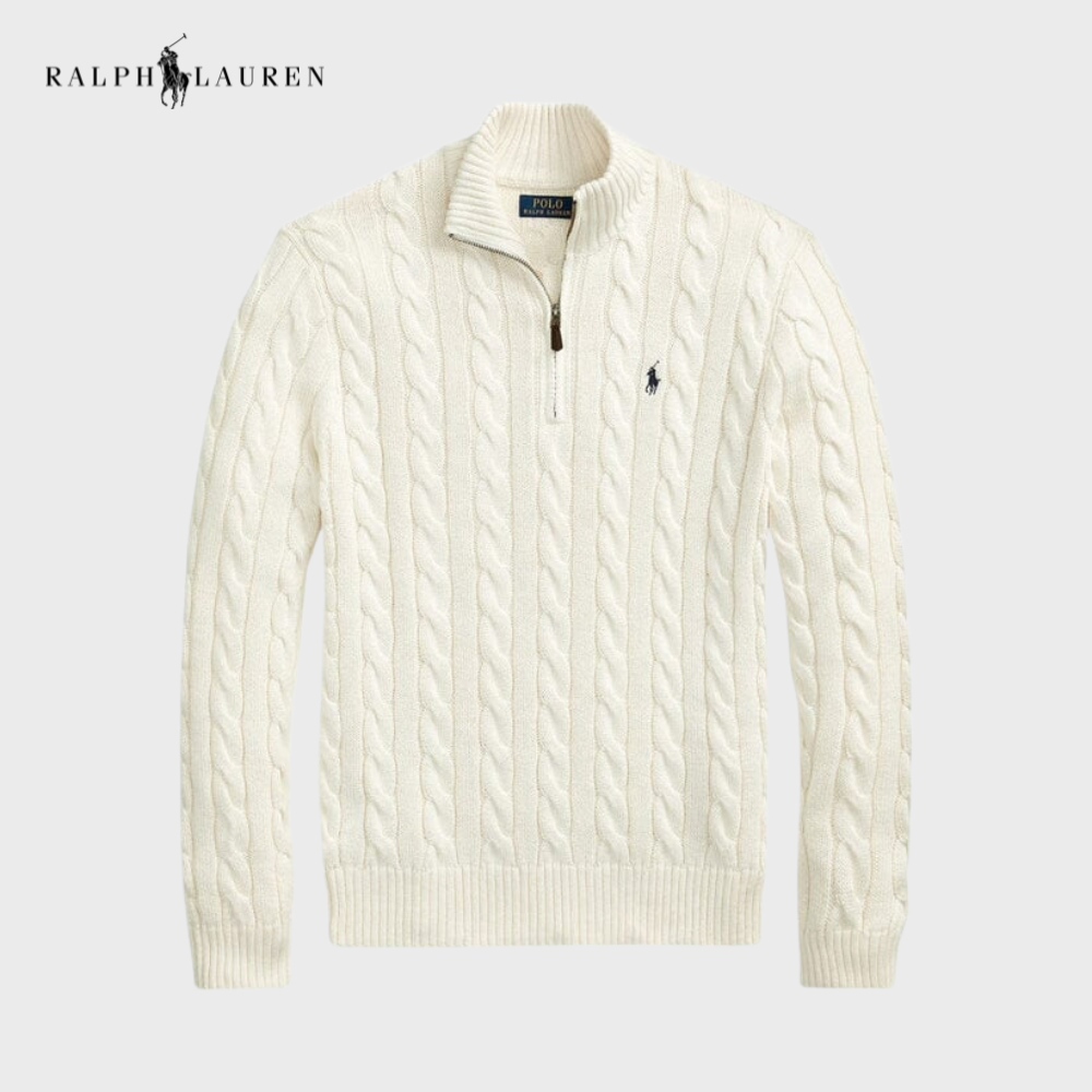 Cable-Knit Quarter Zip