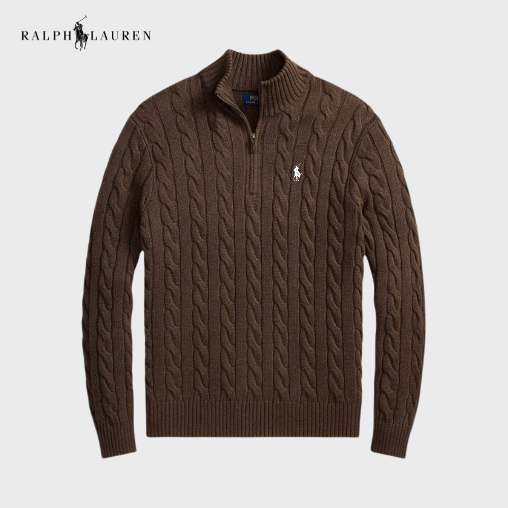 Cable-Knit Quarter Zip